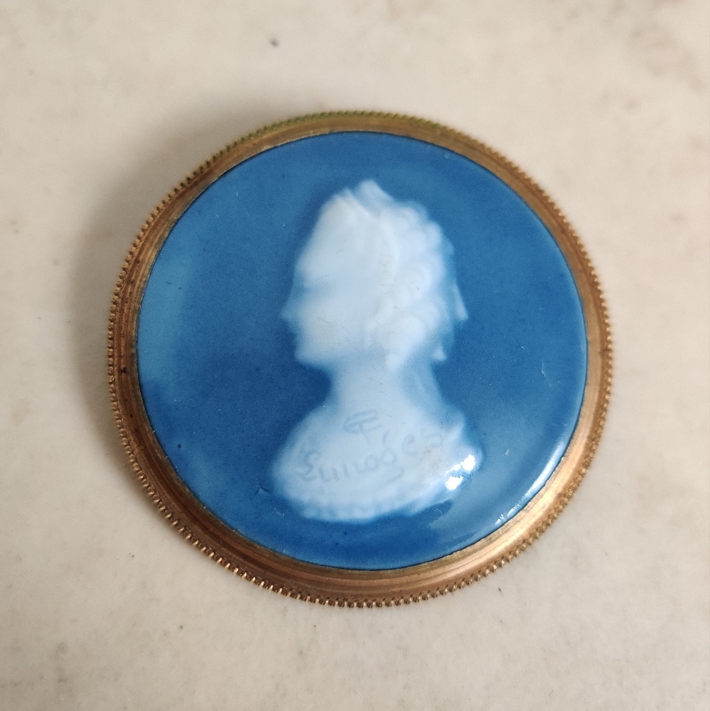 Antique Limoges Pate Sur Pate Cameo Brooch